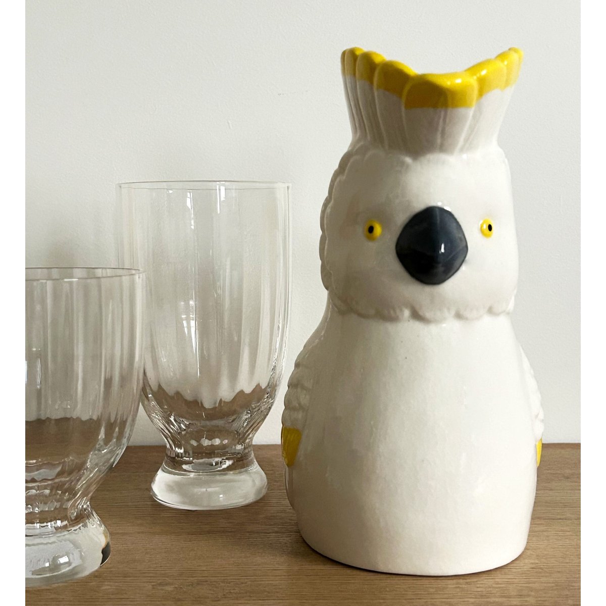 Pichet décoratif perruche blanc, OPJET