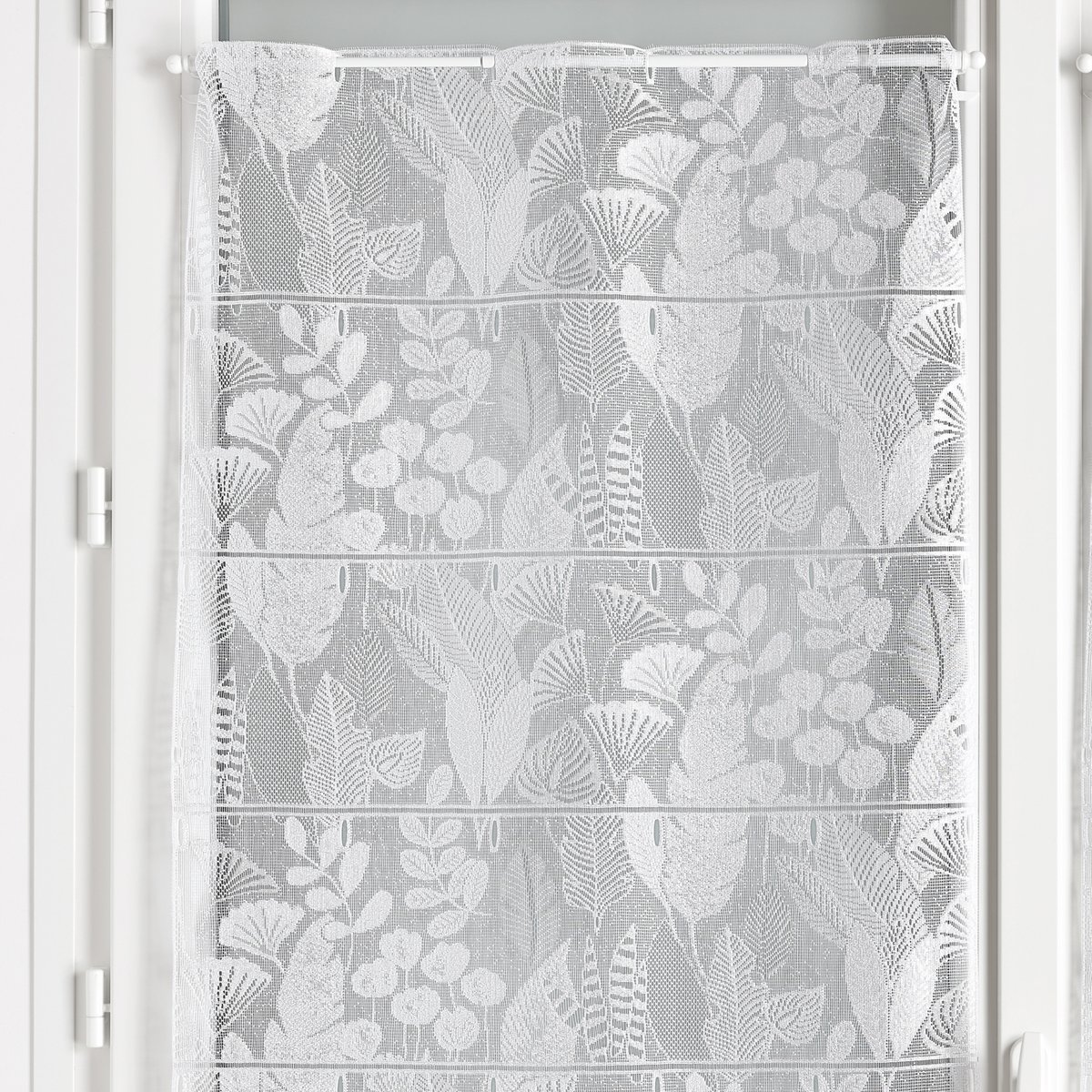 Modulable en maille avec motifs feuillage - QABANE blanc, HOME MAISON