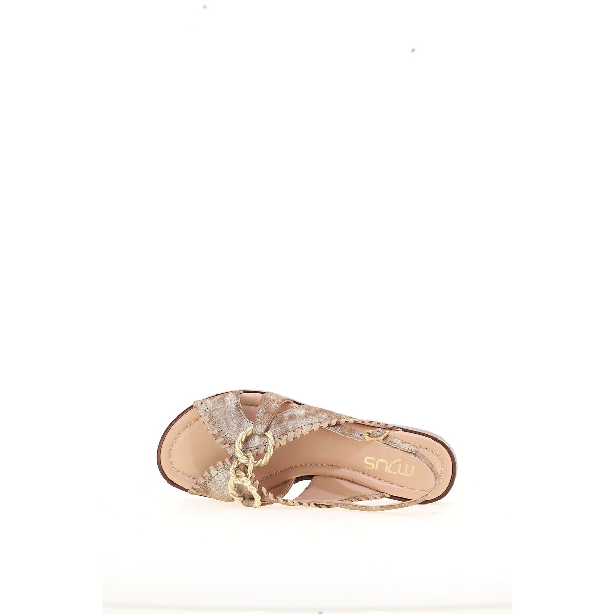 Leather Flat Sandals tobacco, MJUS