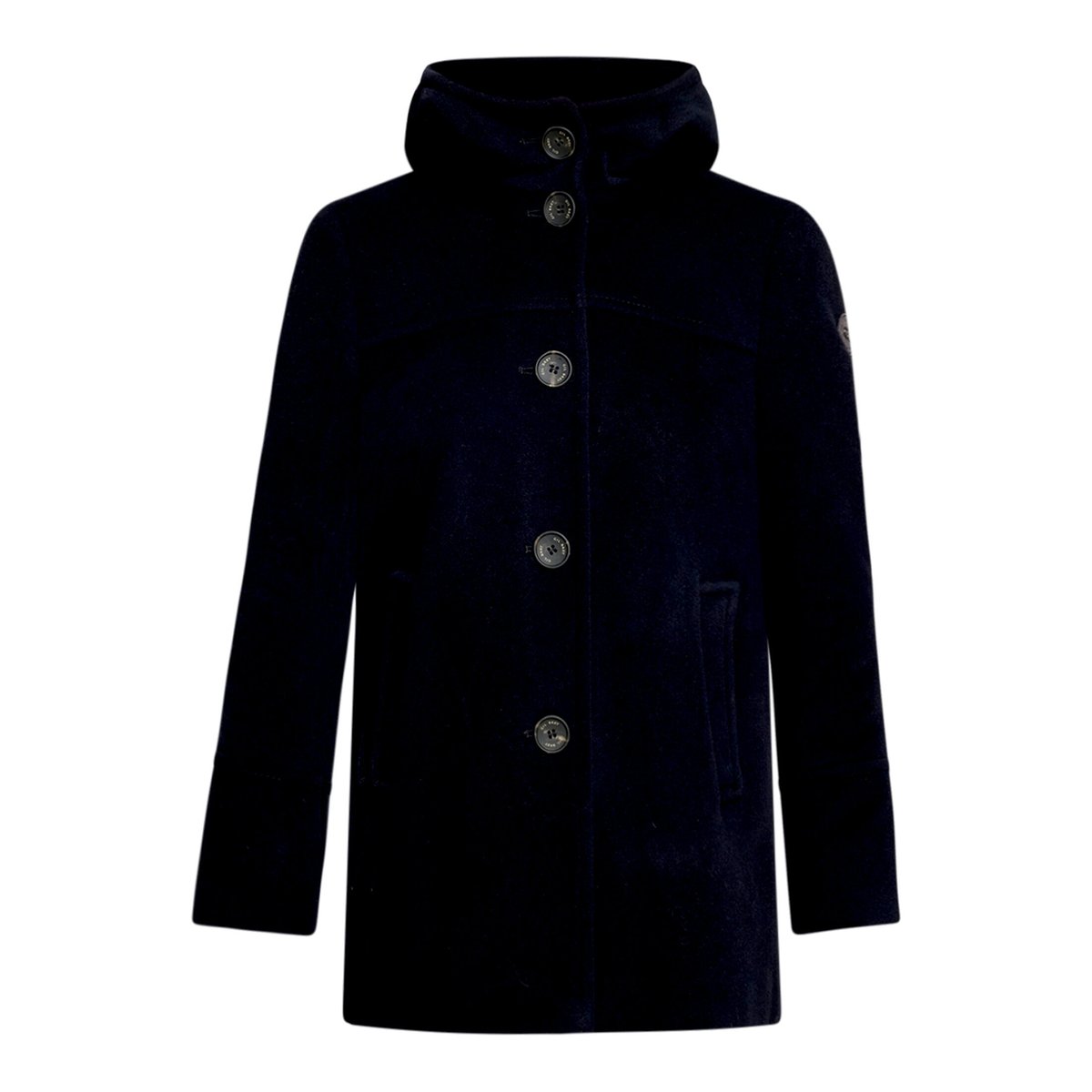 Veste en laine à capuche bleu foncé, GIL BRET
