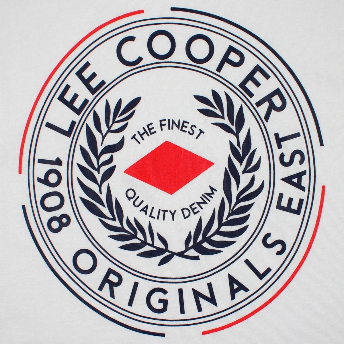 T-shirt manches courtes imprimé, col rond bleu gris, LEE COOPER