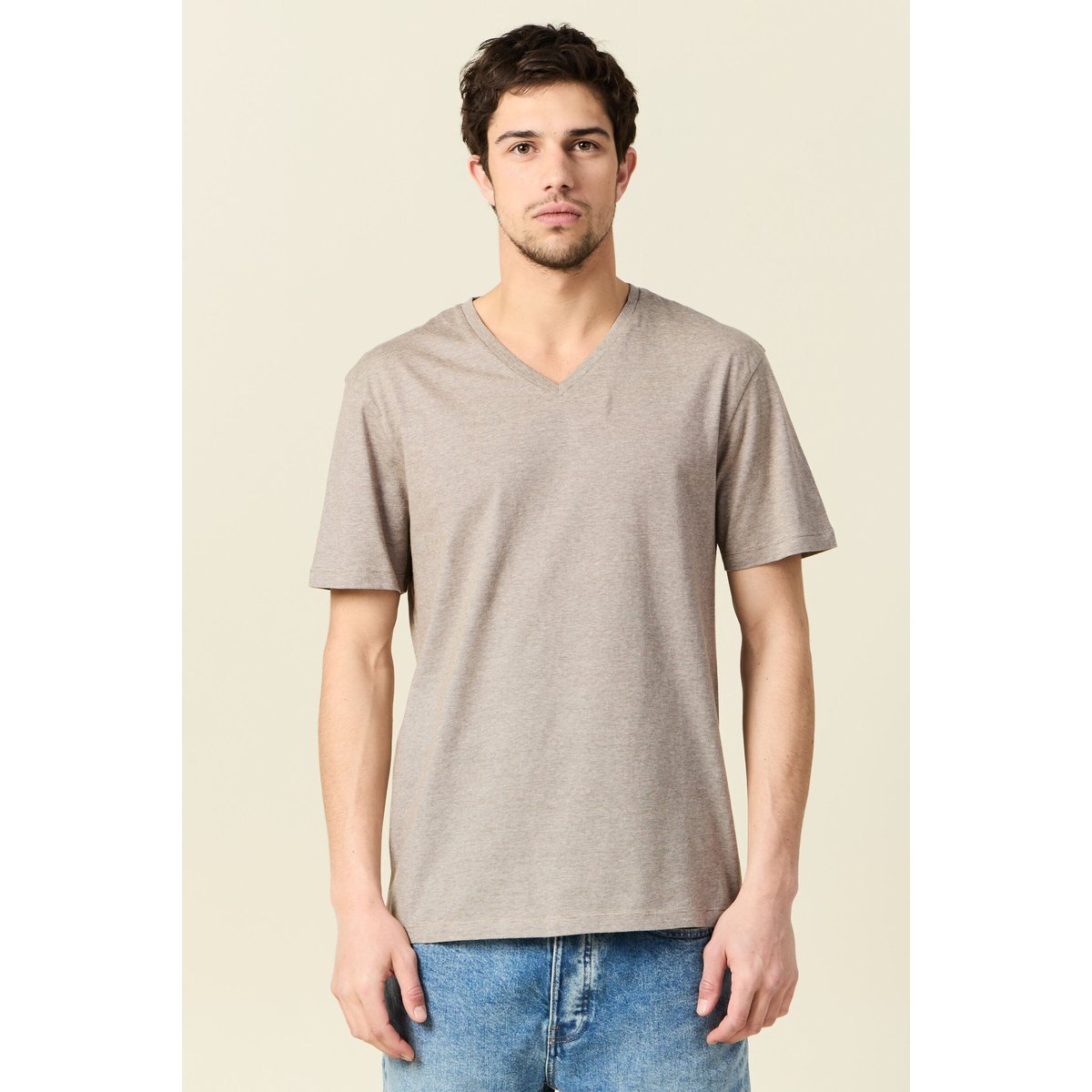 T-shirt manches courtes homme grege, BONOBO