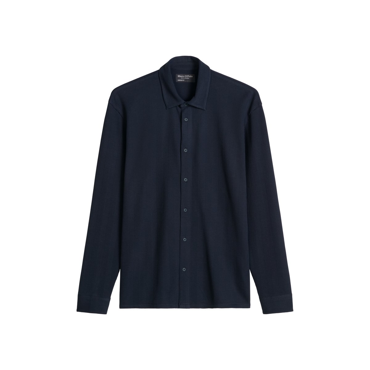Chemise en jersey coupe classique avec une structure finement côtelée bleu, MARC O'POLO