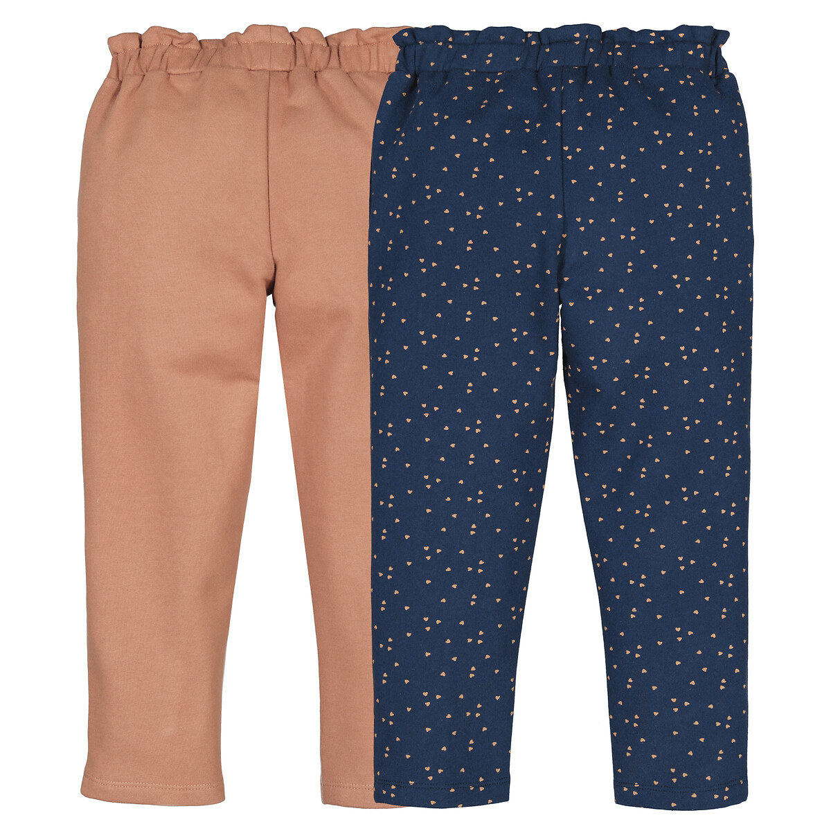 Lot de 2 joggings en molleton bleu + camel, LA REDOUTE COLLECTIONS