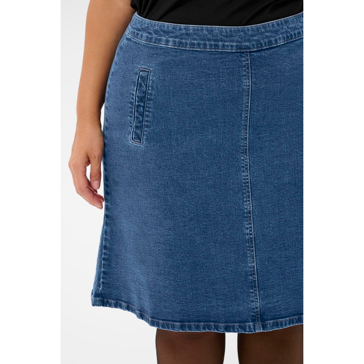 Jupe casual bleu medium blue denim, KAFFE CURVE