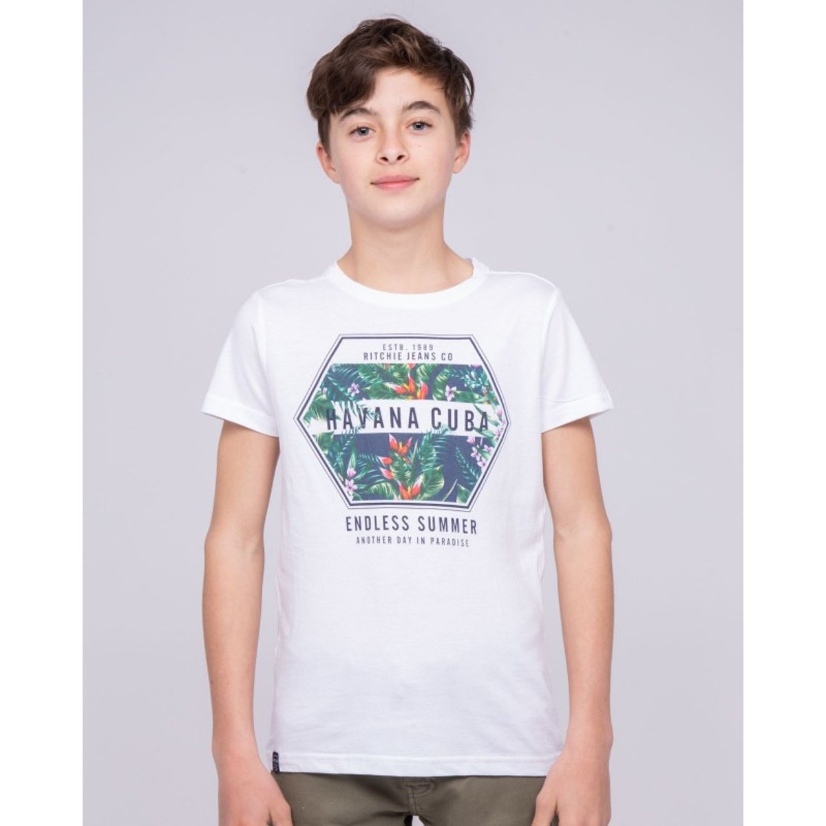 T-shirt Col Rond Pur Coton Nibou-j blanc, RITCHIE