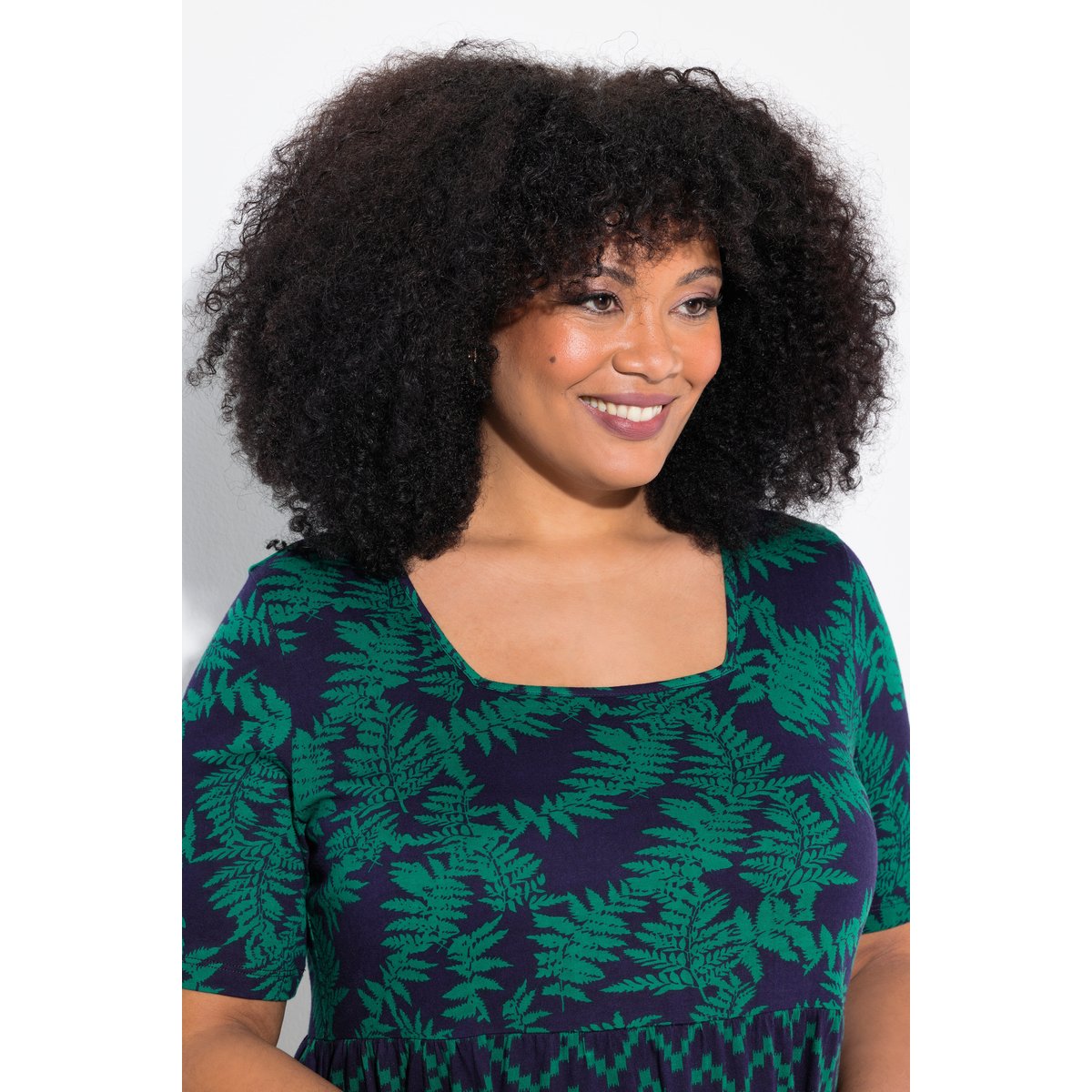 Robe en jersey maxi, coupe évasée trèfle, ULLA POPKEN