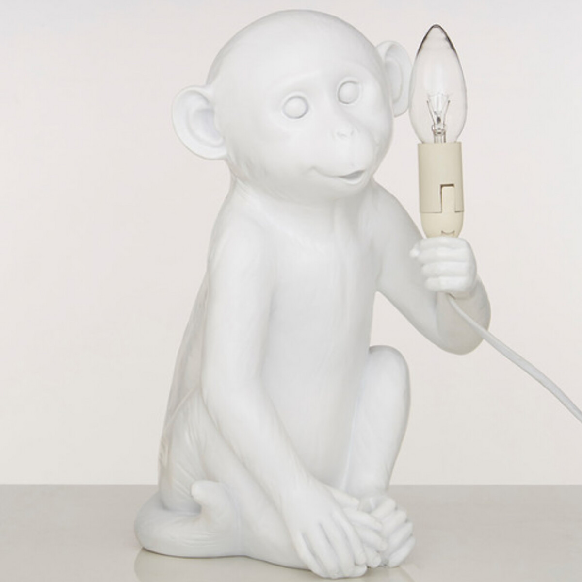 White Ceramic Monkey Table Lamp white, SO'HOME