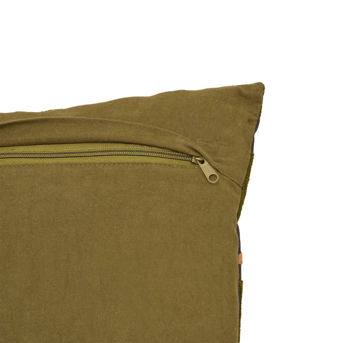 Coussin déhoussable avec broderies florales BELLISSIMA violet, ATMOSPHERA