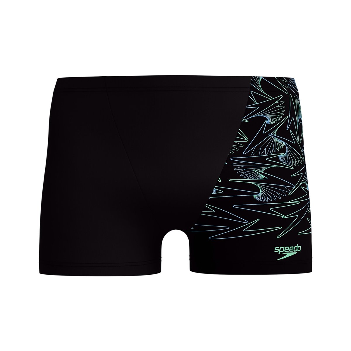 Short de bain motif/style asymétrique HYPERBOOM noir / vert, SPEEDO