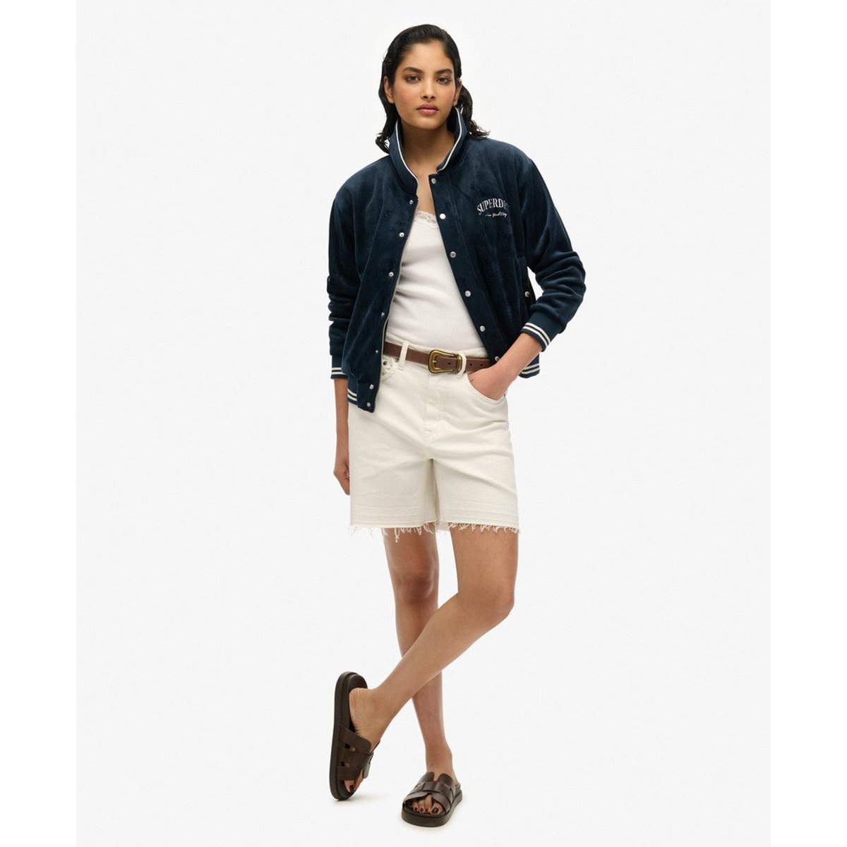 Bomber en jersey Country Club bleu marine myrtille, SUPERDRY