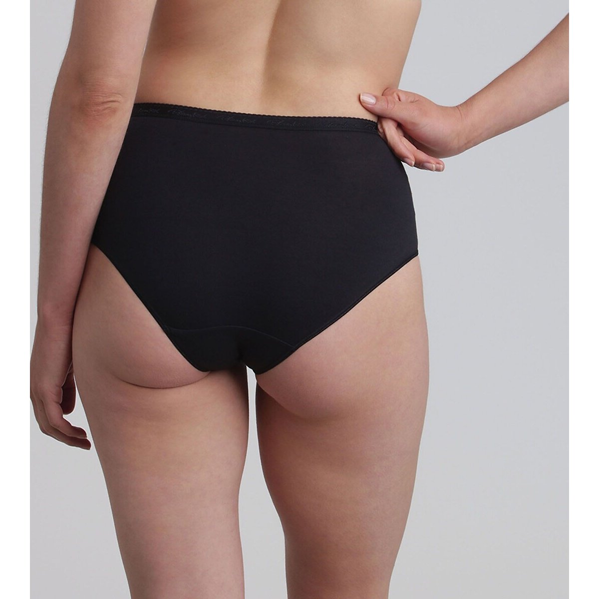 Confezione da 2 slip midi in cotone bio nero + nero , PLAYTEX
