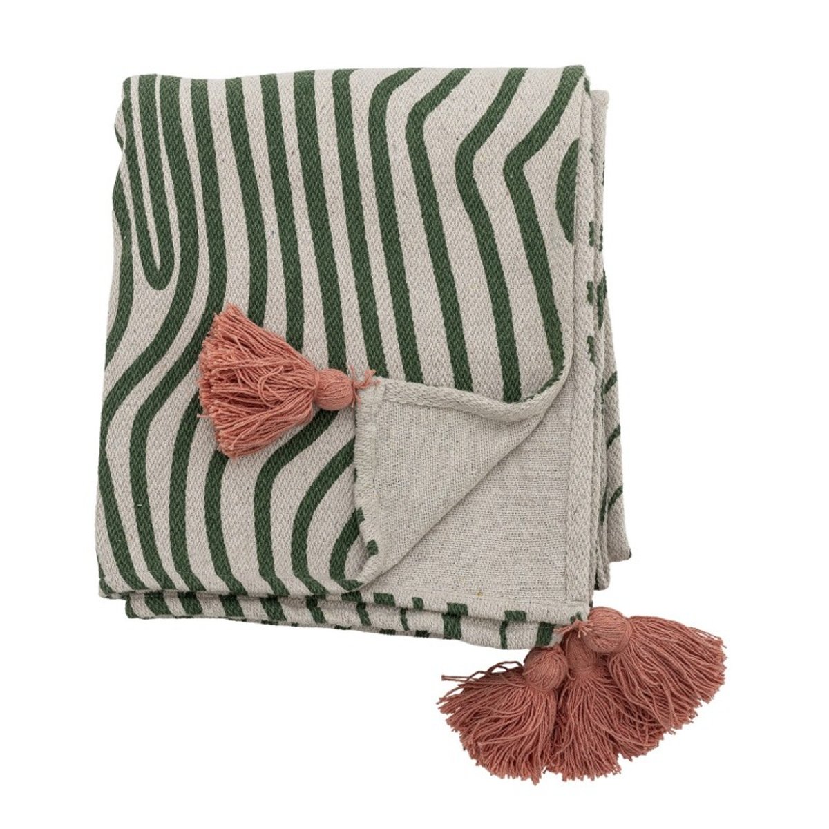 Plaid coton recyclé motif WOODSBY vert, BLOOMINGVILLE
