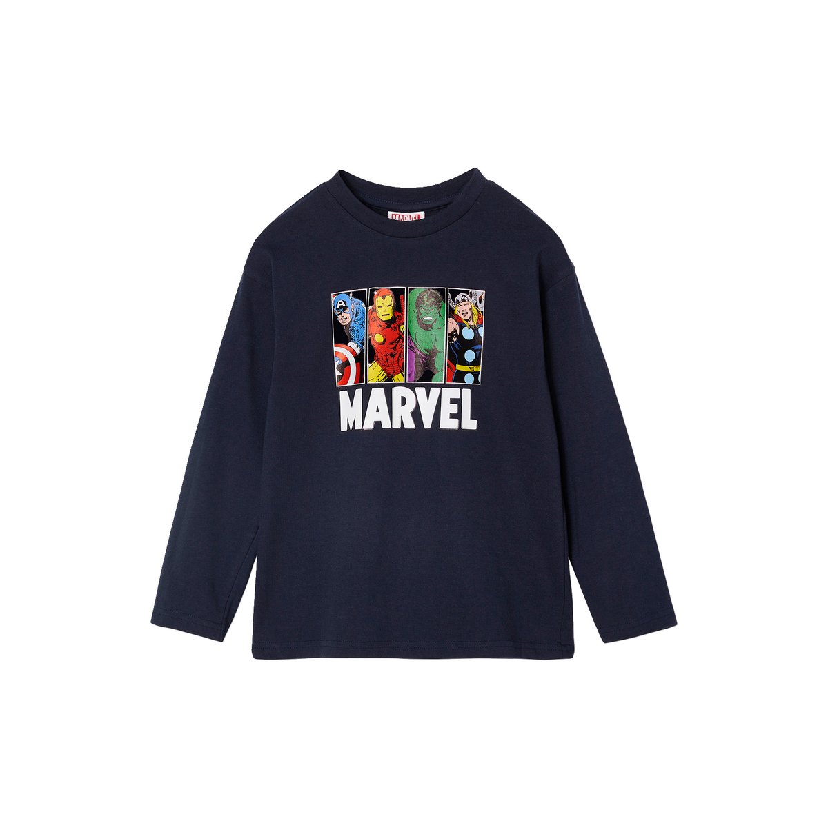 Tee-shirt manches longues Marvel Avengers marine, VERTBAUDET