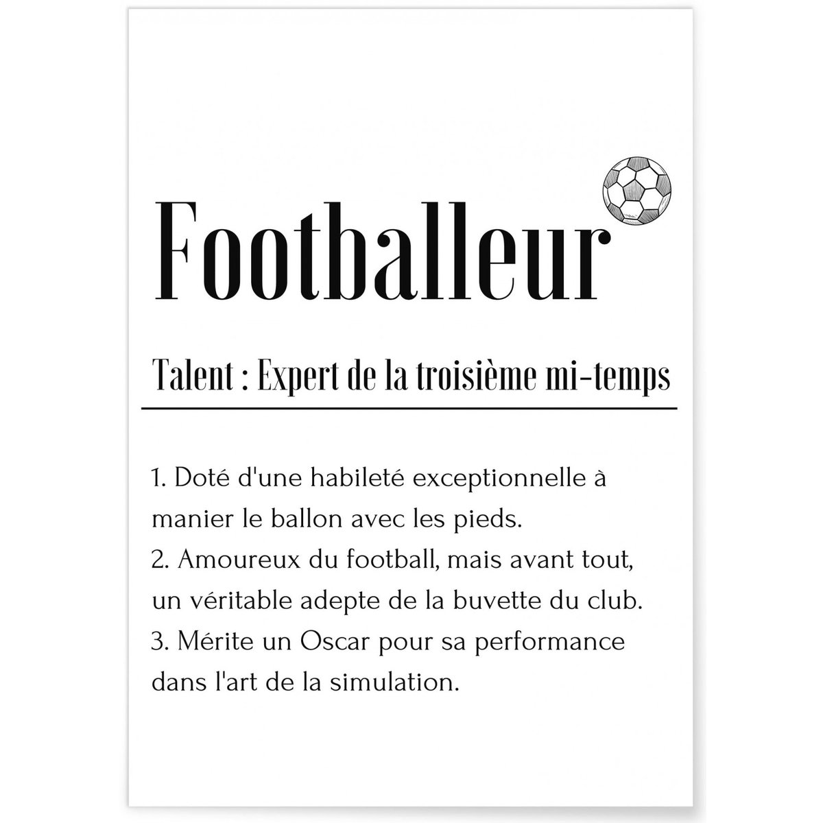 Affiche Définition Footballeur blanc, L'AFFICHERIE