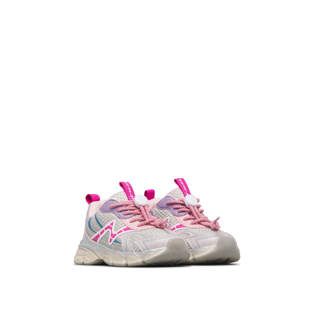 Sneakers en tissu synthétique WAVE. gris-fuchsia, NATURINO