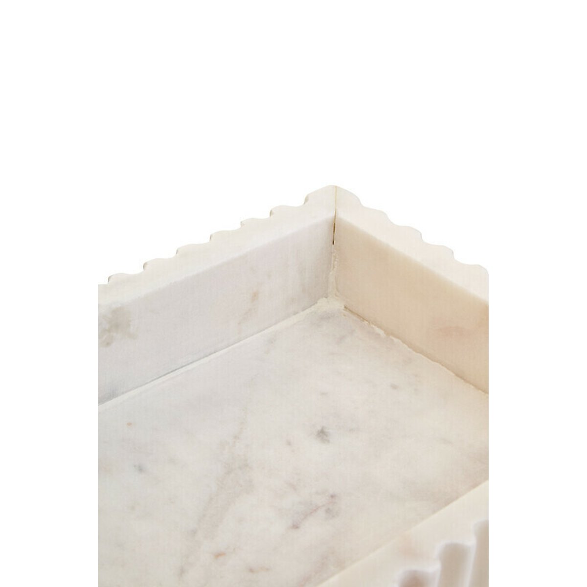 White Marble Fluted Rectangular Tray white, FIFTY FIVE SOUTH