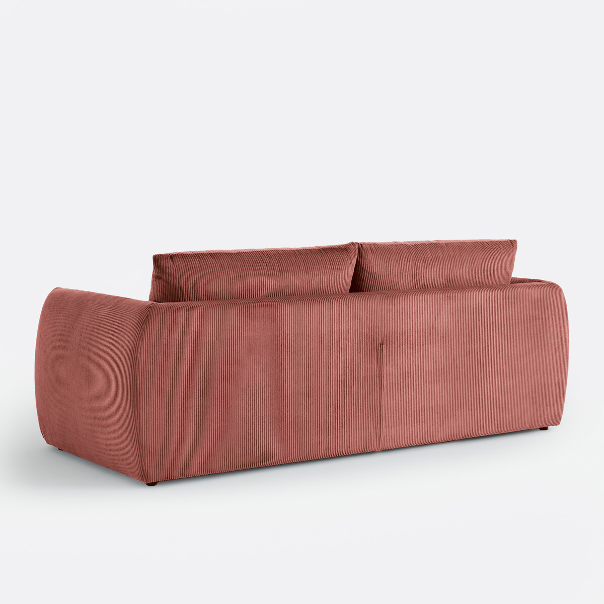 Canapé droit, 3 ou 4 places, en velours côtelé moyennes côtes, EDITH vieux rose, LA REDOUTE INTERIEURS