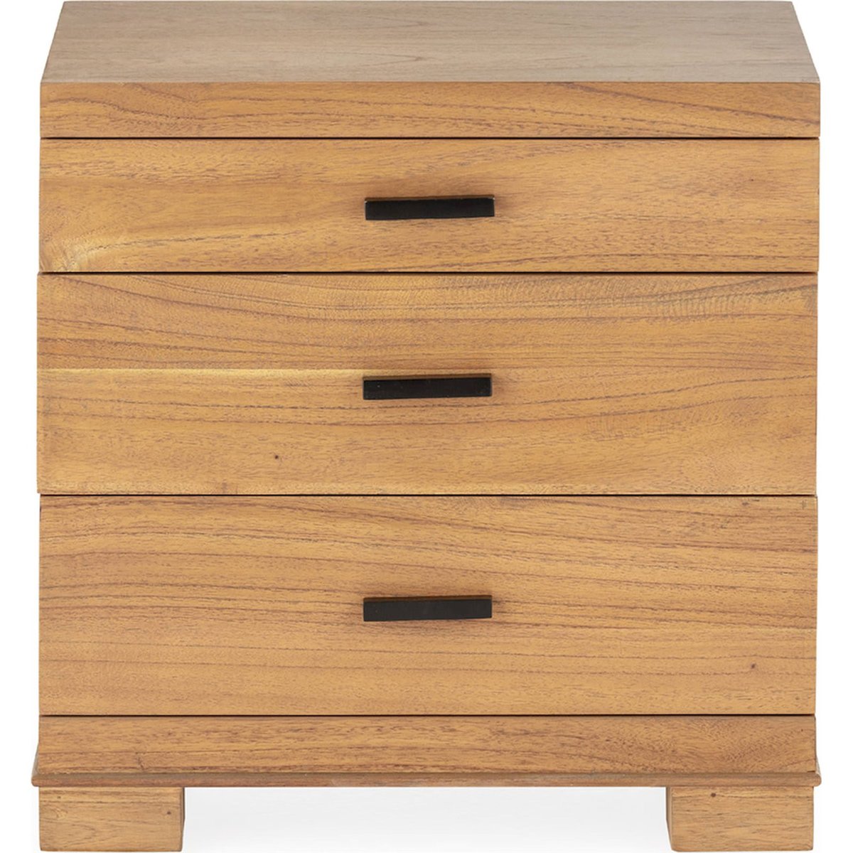 Table de chevet en bois de cèdre et métal brun miel et noir, RECOLLECTION
