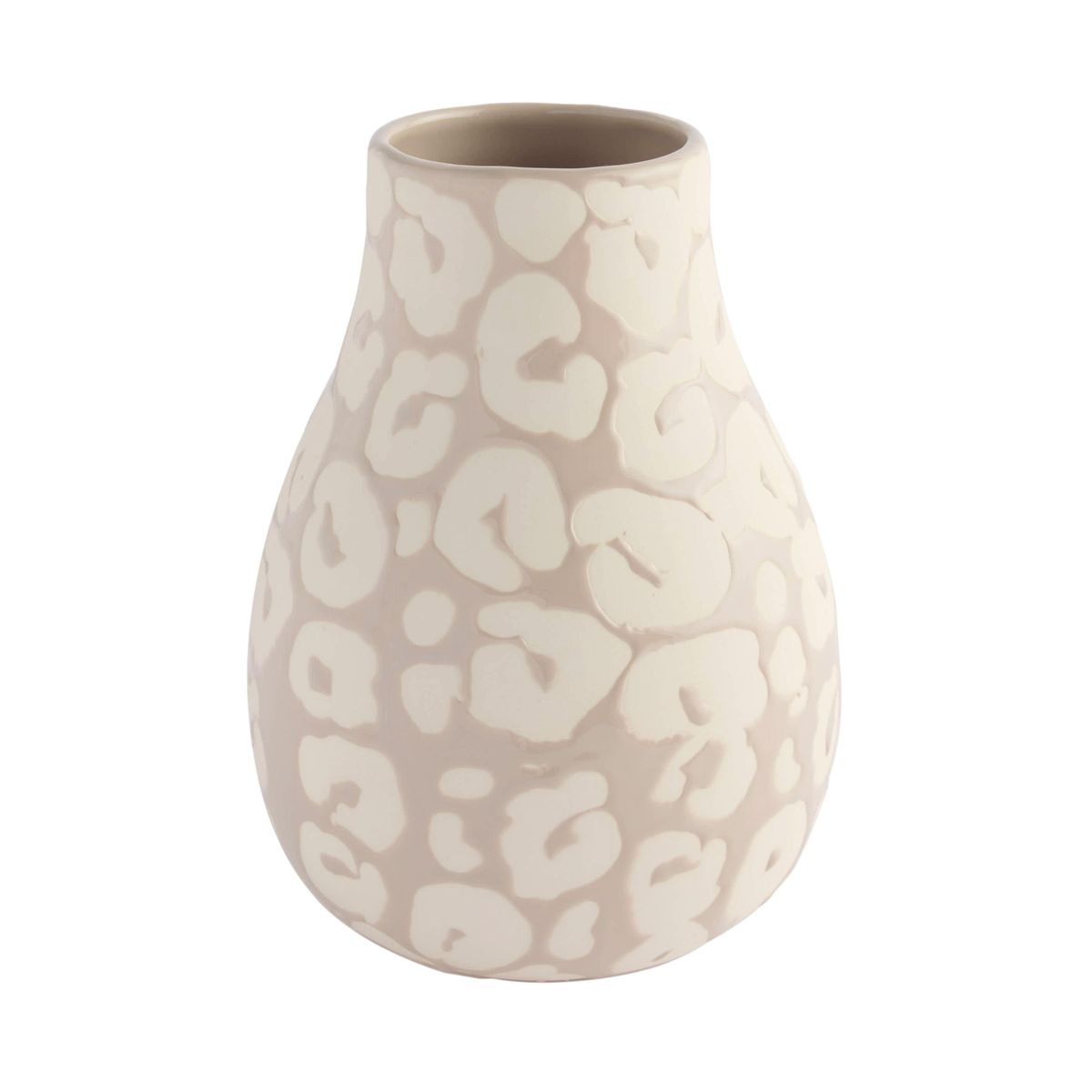 Vase en céramique imprimé léopard naturel en relief, NEXT