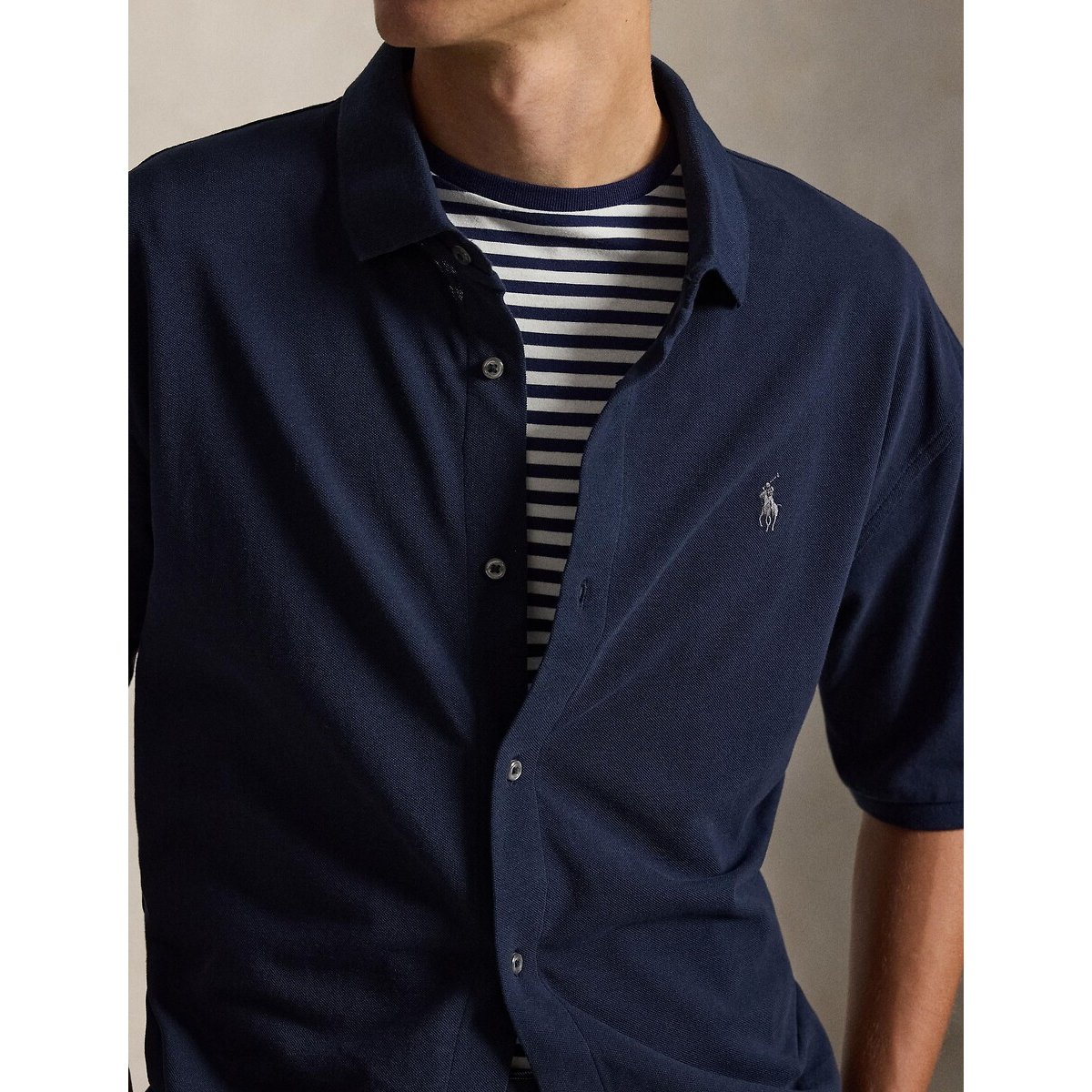 Camisa de manga corta, Classic Fit azul marino, POLO RALPH LAUREN