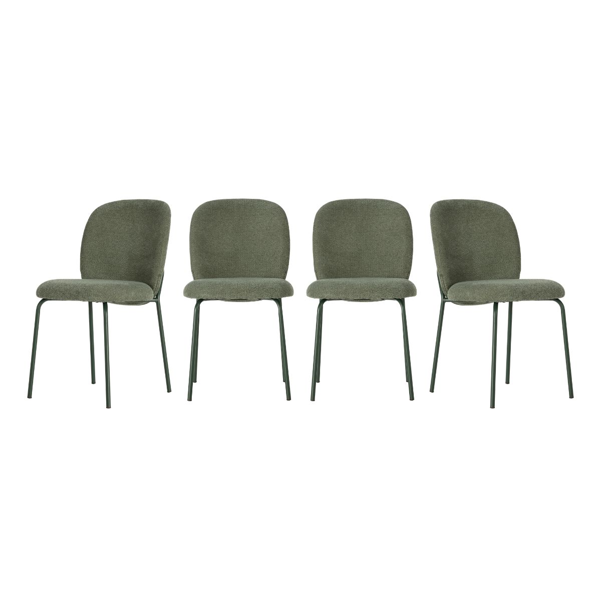 Lot de 4 chaises en tissu - NOA vert, CALICOSY