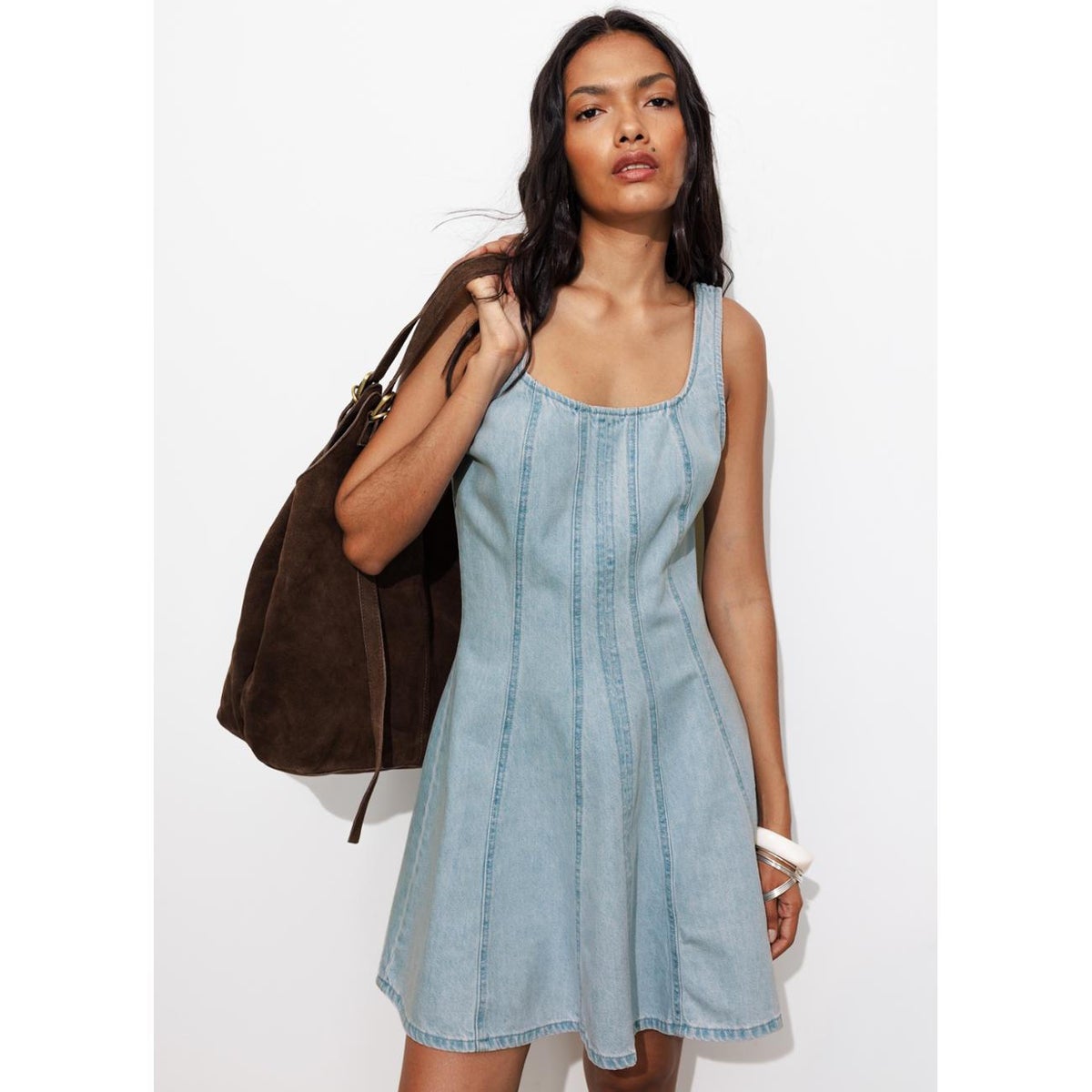 Robe courte en jean jean très clair, PROMOD