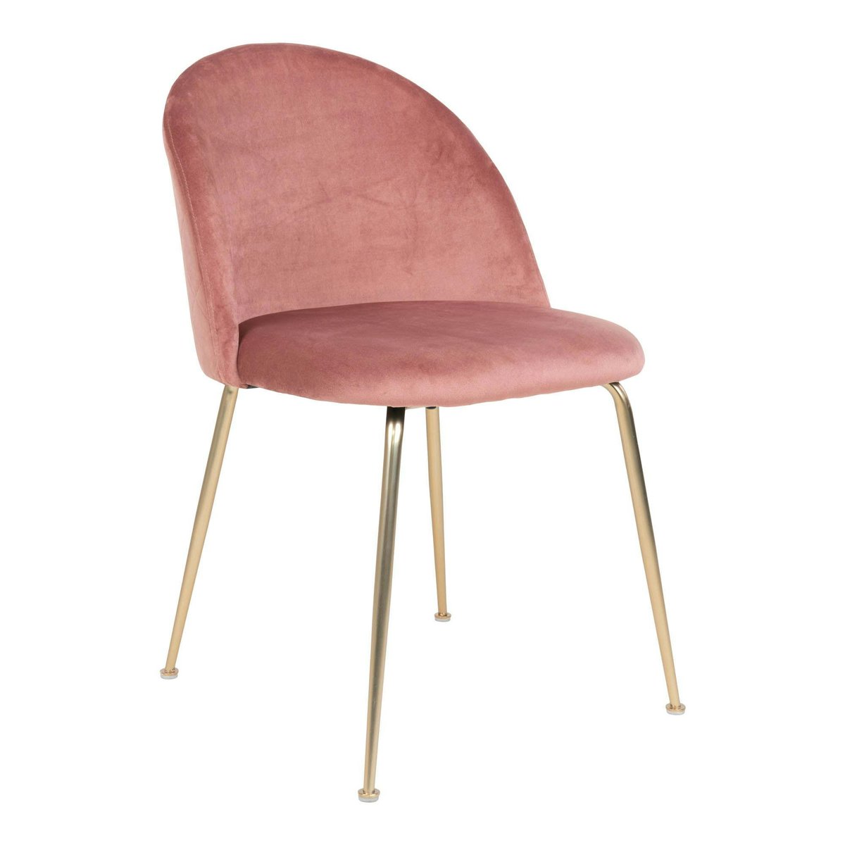 Chaise velours à dossier rond (lot de 2) MONTREUX rose, PIER IMPORT