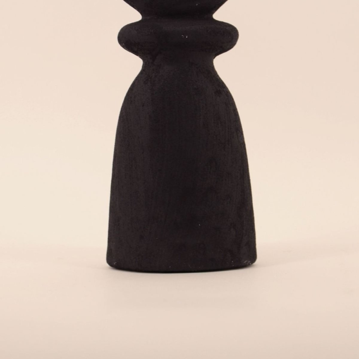 Bougeoir en Y en grès 29cm noir, ORNAMI