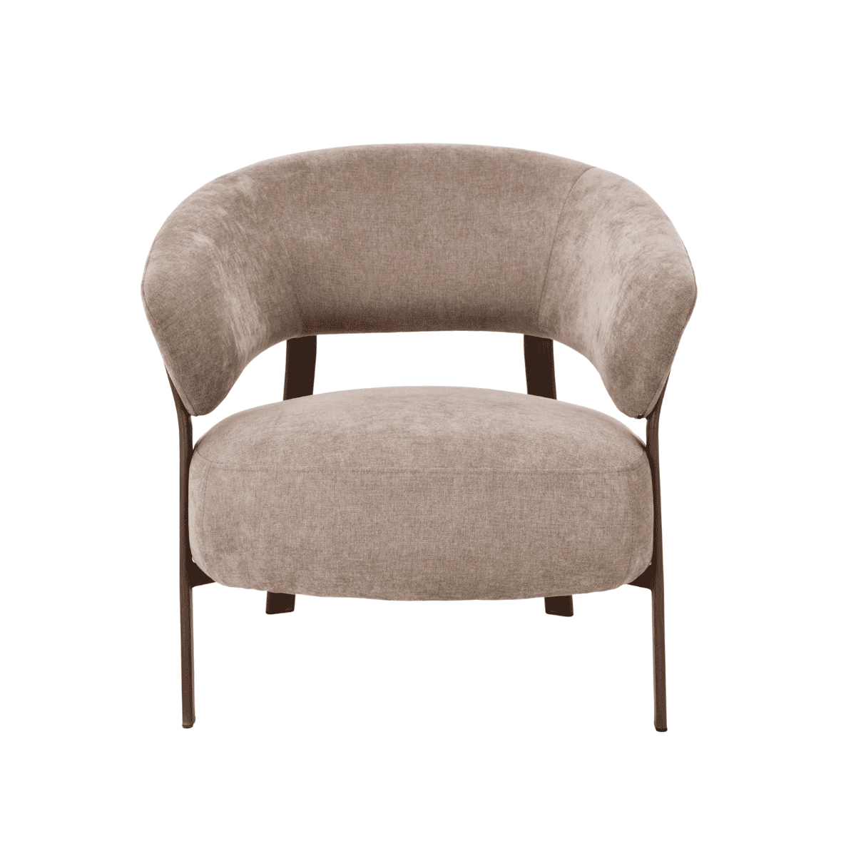 Fauteuil en tissu beige pieds effet noyer LIV beige, CALICOSY