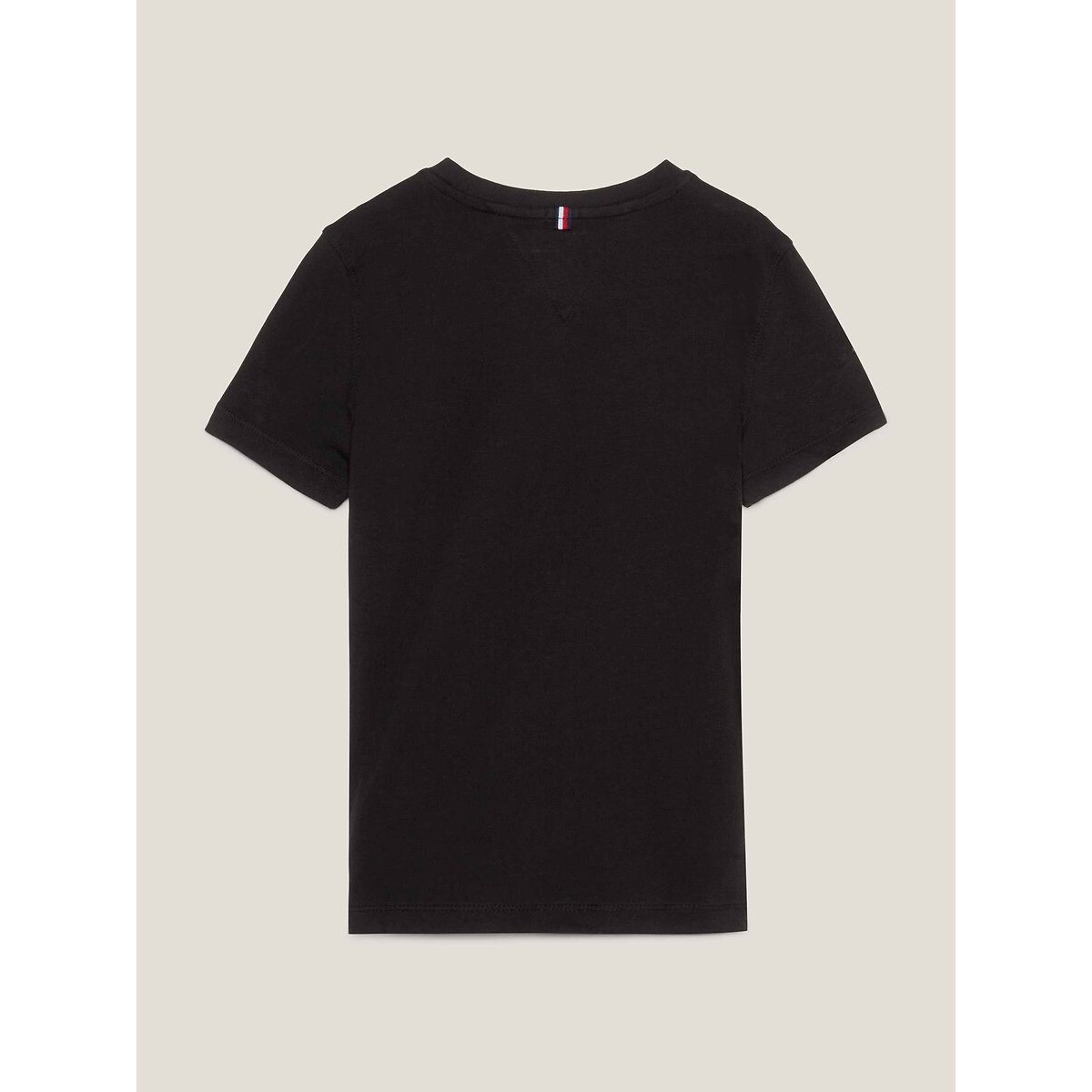 Camiseta de algodón, cuello redondo antracita, TOMMY HILFIGER