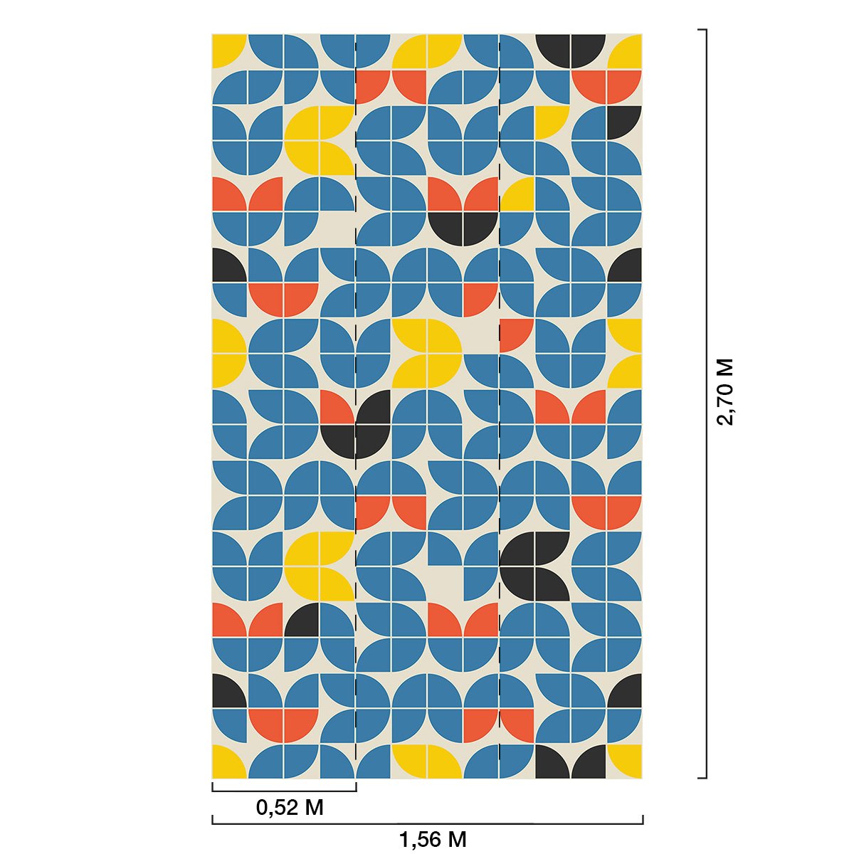 Papier peint, duplicate yellow chambre bleu, HEXOA