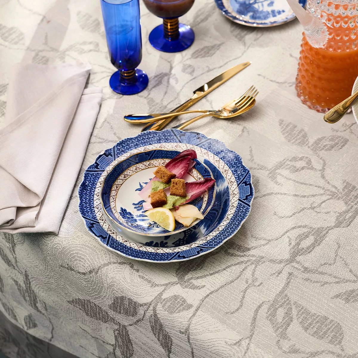 Nappe pur coton MILLE PRUNUS silver, GARNIER THIEBAUT