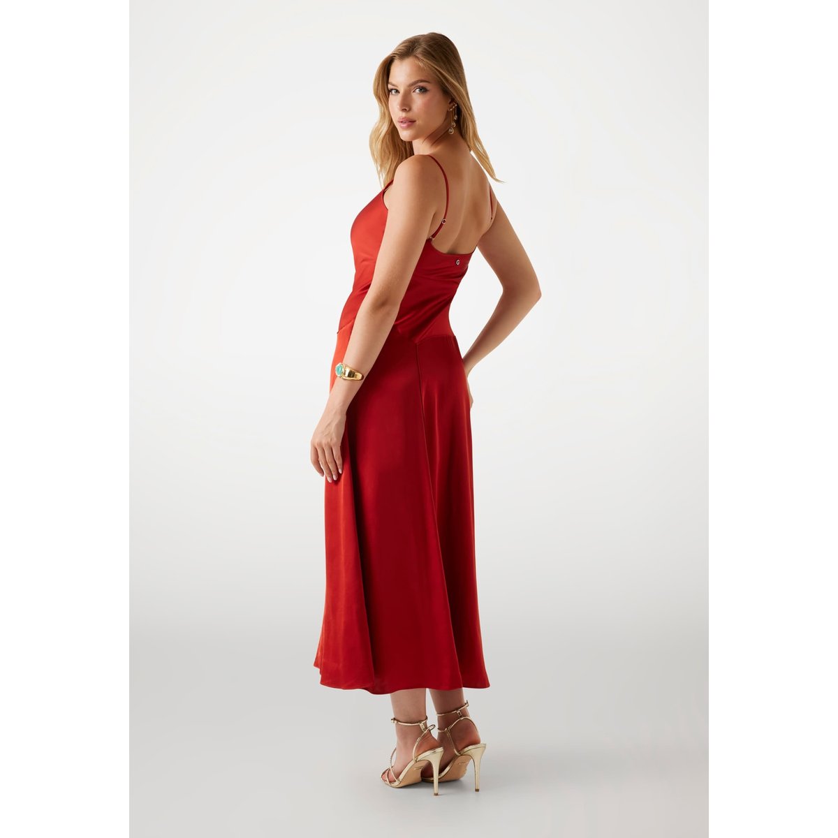 Robe Patineuse Longue rouge, GUESS