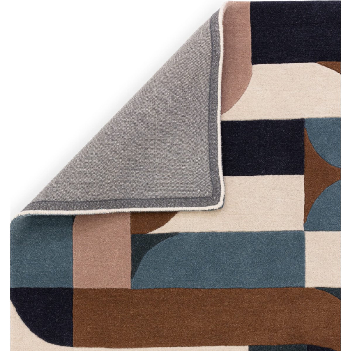 Tapis moderne tufté main en laine JINGA bleu, NOVATREND