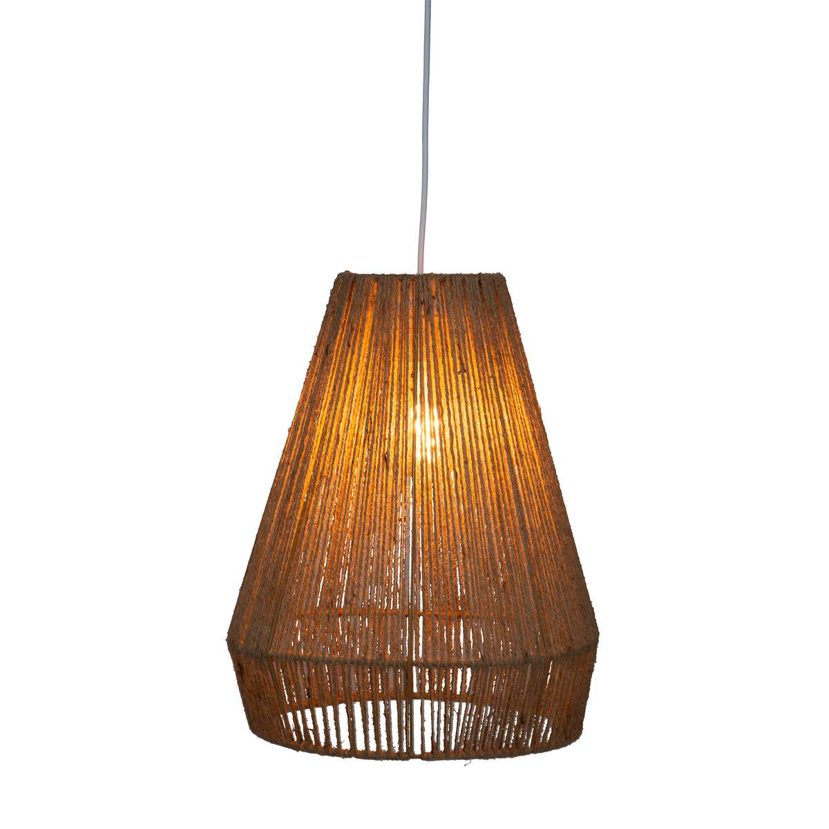 Suspension en jute tressé PALM marron caramel, ATMOSPHERA