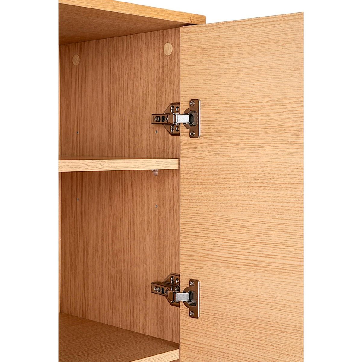 Buffet haut de salle à manger 2 portes effet rainuré ASSENS bois naturel, PIER IMPORT