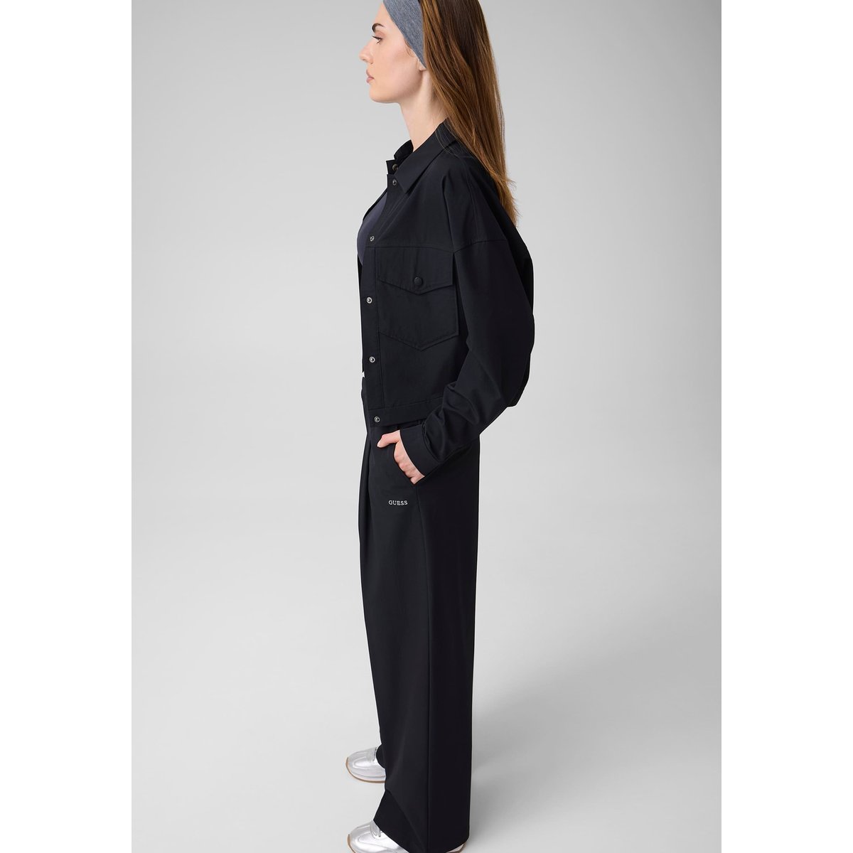 Joggers En Nylon Wide-Leg noir, GUESS