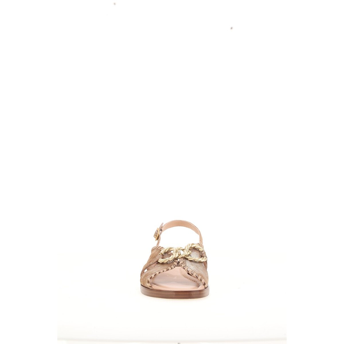 Leather Flat Sandals tobacco, MJUS
