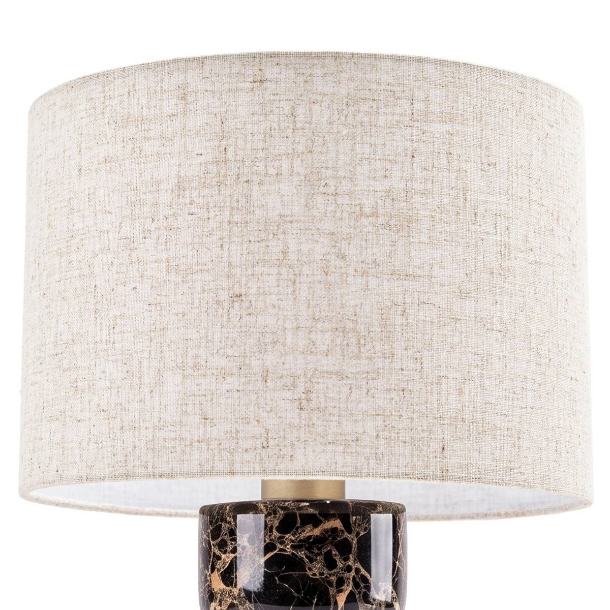 Lampe à poser en textile moderne, Marcella marron, crème, LUCANDE