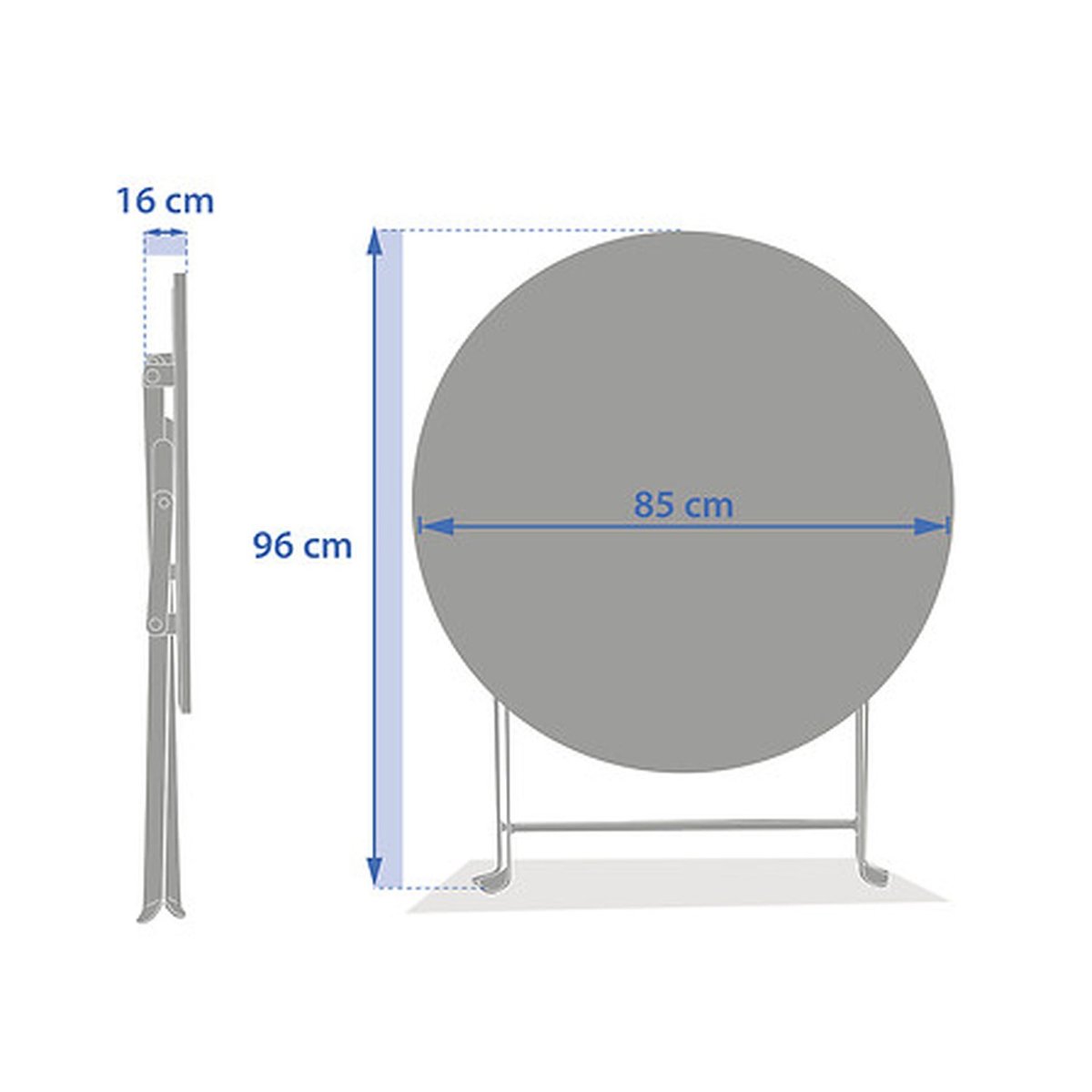 Table de jardin pliante ronde 4 places GREENSBORO vert, HESPERIDE
