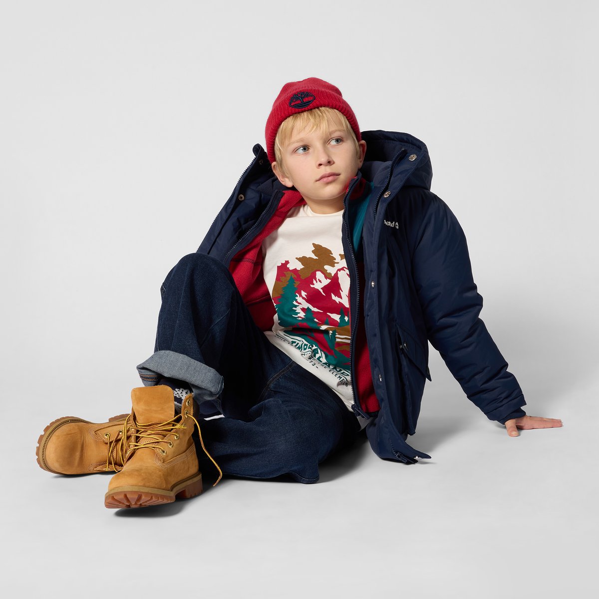 Tee-shirt manches longues ivoire, TIMBERLAND