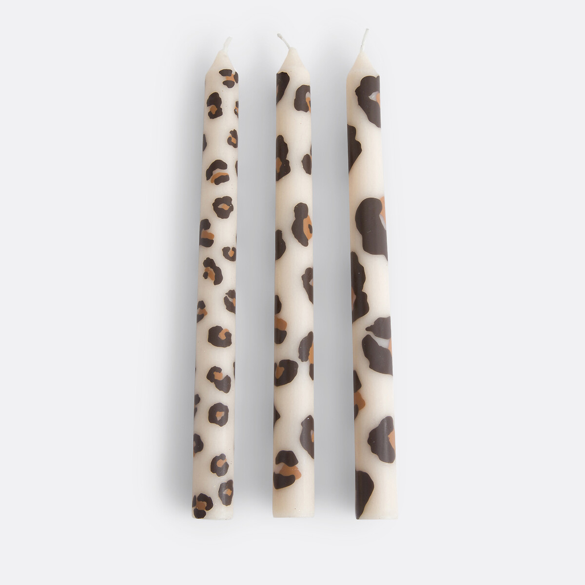 Conjunto de 3 velas com estampado de leopardo, Azhar leopardo bege, LA REDOUTE INTERIEURS