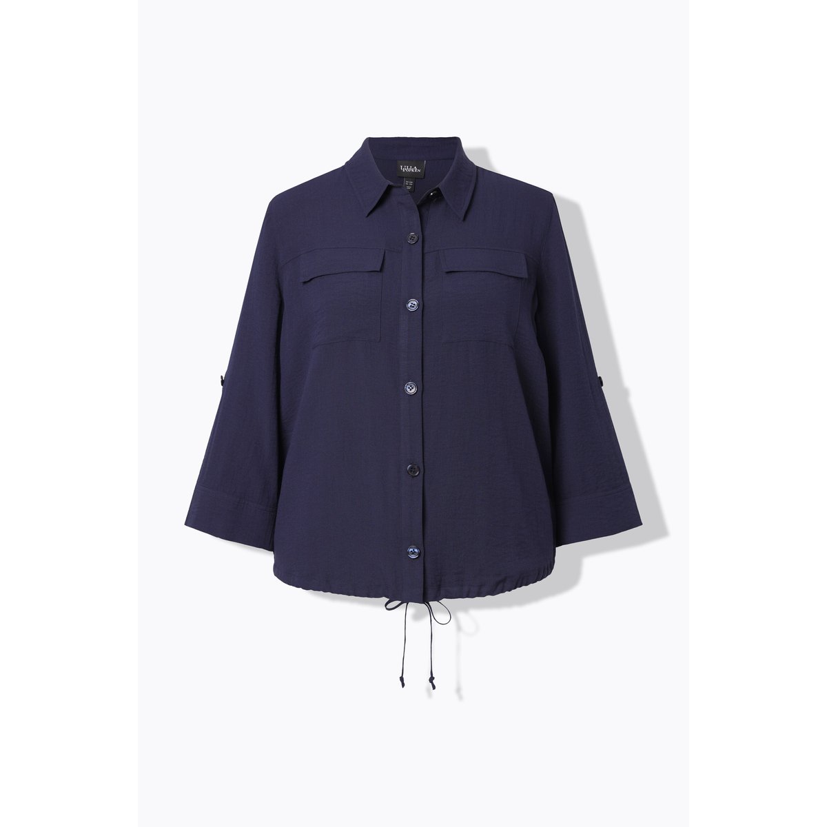 Veste à manches longues. Col chemise marine, ULLA POPKEN