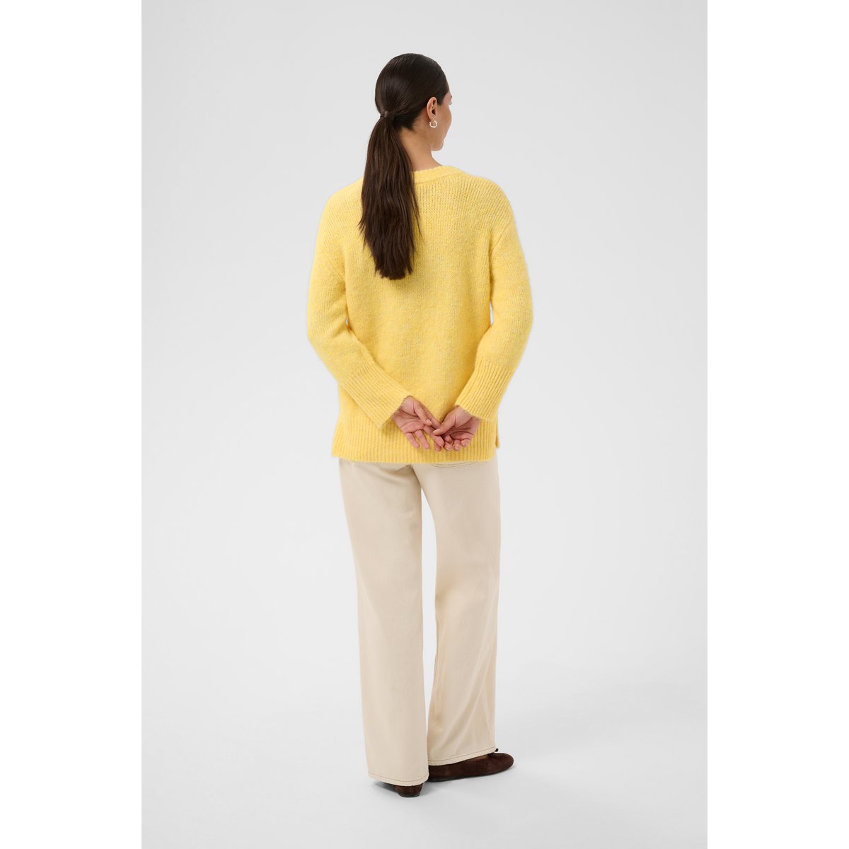 Pullover tricoté jaune sunlight, KAFFE