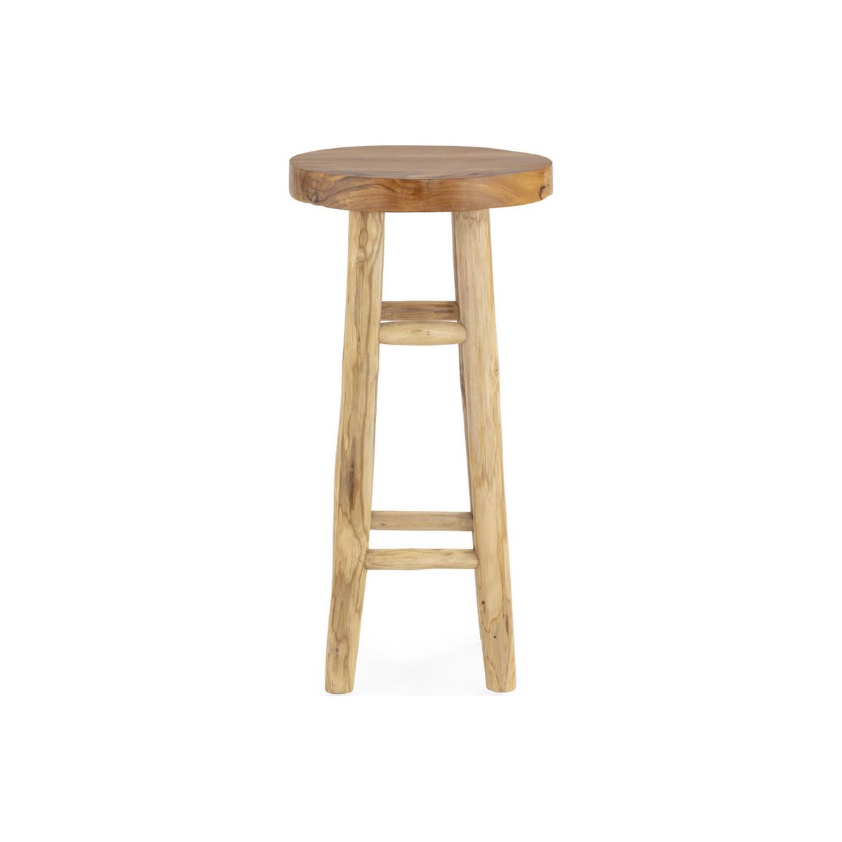 Tabouret haut en teck massif naturel, RECOLLECTION