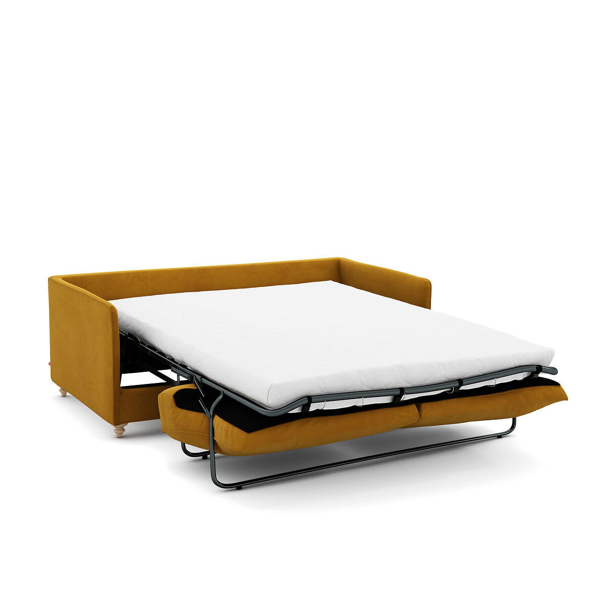 Canapé compact convertible velours, Lazare moutarde, AM.PM