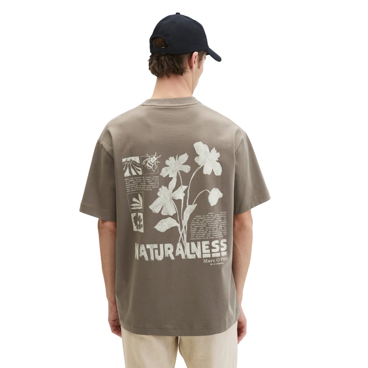 T-shirt loose avec impression dans le dos marron foncé, MARC O'POLO