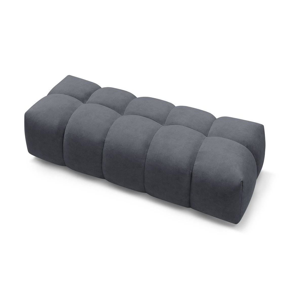 Pouf velours, MONT-BLANC gris foncé, BOBOCHIC