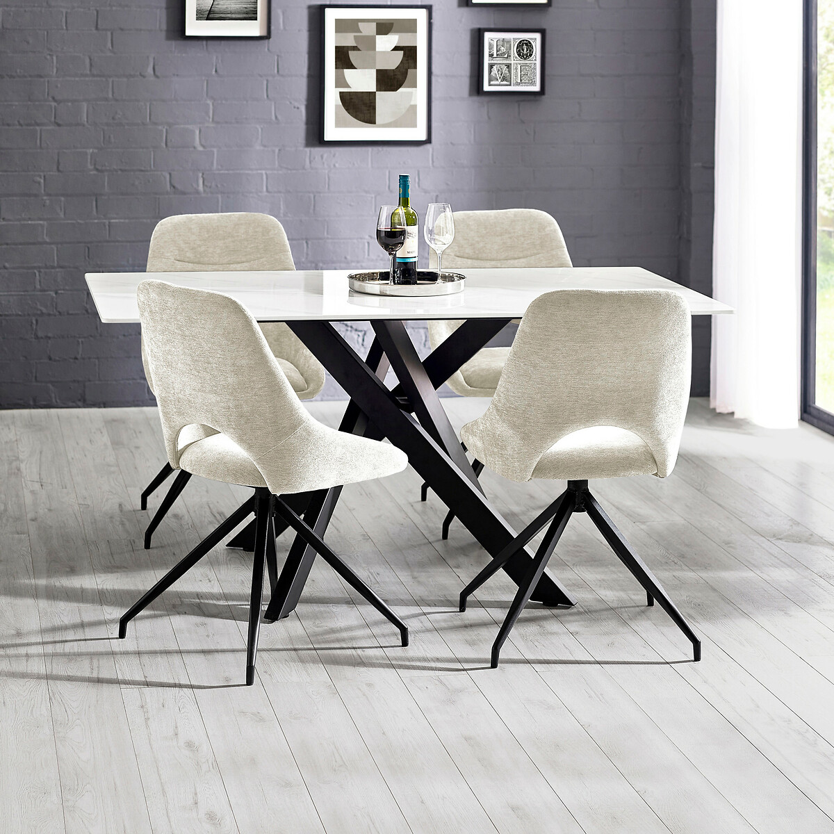 Brennan Marble Dining Table white marble, SO'HOME